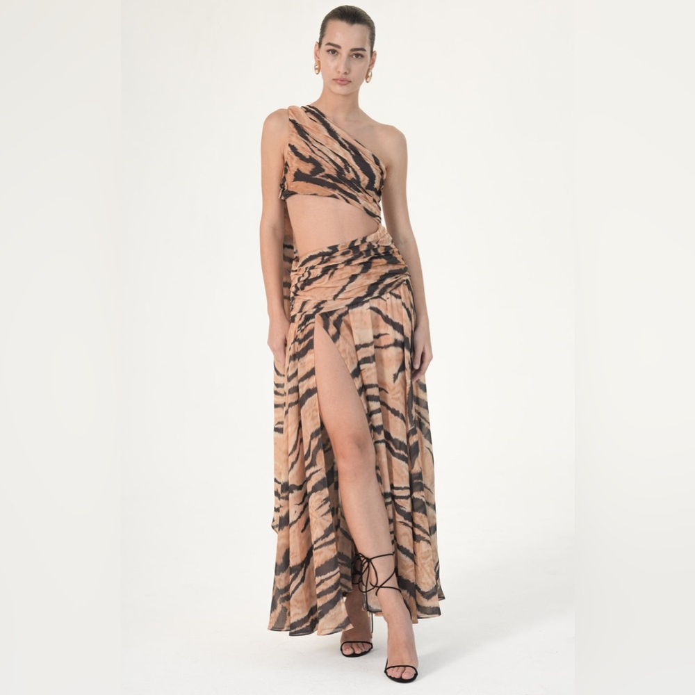 Ronny Kobo One-Shoulder Tiger Print Dress

never worn with tags